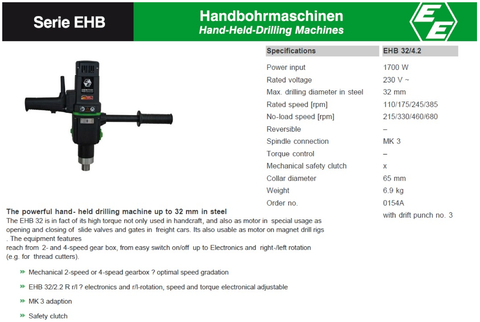 0154A - EHB 32/4.2 MANUAL DRILL
